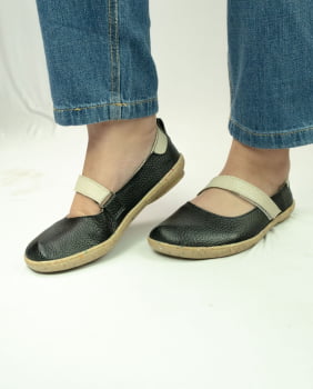 SAPATO VEGANO - ZOE - PRETO E BRANCO