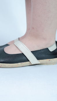 SAPATO VEGANO - ZOE - PRETO E BRANCO