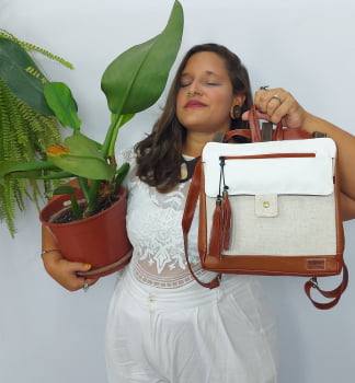 BOLSA/MOCHILA VEGANA - TIM - COPO DE LEITE