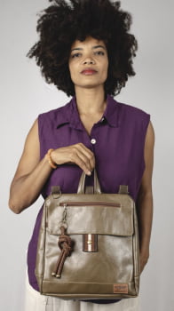 BOLSA/MOCHILA VEGANA - TIM - OLIVA