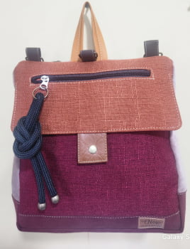 BOLSA /MOCHILA VEGANA - TIM -MORANGA