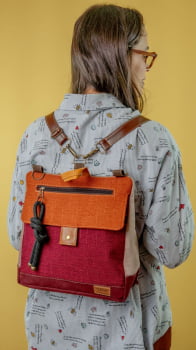 BOLSA /MOCHILA VEGANA - TIM - MORANGA