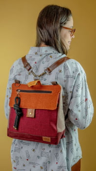 BOLSA /MOCHILA VEGANA - TIM - MORANGA