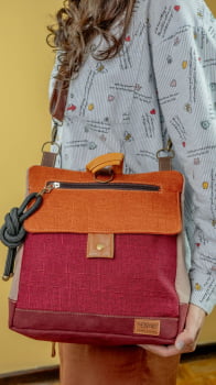 BOLSA /MOCHILA VEGANA - TIM - MORANGA