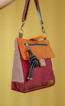 BOLSA /MOCHILA VEGANA - TIM - MORANGA