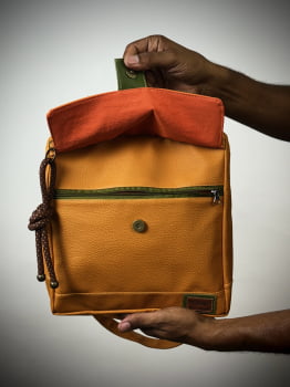 BOLSA/MOCHILA VEGANA - TIM - PAPAIA