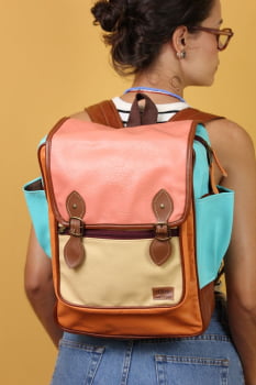 MOCHILA VEGANA - FRÉSIA - ALGODÃO DOCE