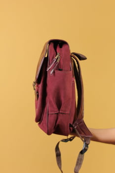 MOCHILA VEGANA - FRÉSIA - BORDÔ