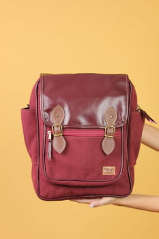 MOCHILA VEGANA - FRÉSIA - BORDÔ
