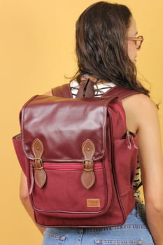 MOCHILA VEGANA - FRÉSIA - BORDÔ