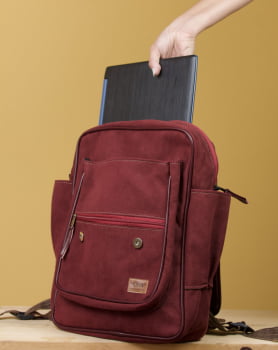 MOCHILA VEGANA - FRÉSIA - BORDÔ