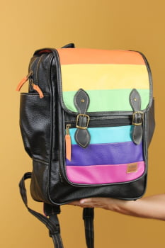 MOCHILA VEGANA - FRÉSIA - RAINBOW