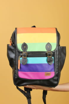 MOCHILA VEGANA - FRÉSIA - RAINBOW