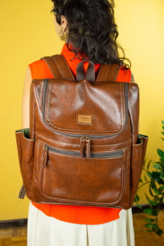 MOCHILA VEGANA - SAMBA - MARROM MOCHILA VEGANA - SAMBA - MARROM
