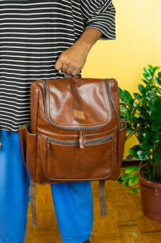 MOCHILA VEGANA - SAMBA - MARROM MOCHILA VEGANA - SAMBA - MARROM