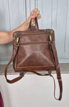 BOLSA/MOCHILA VEGANA - TIM - MARROM