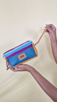 NECESSAIRE VEGANA - AÇUCENA - AZUL 