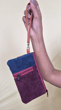 NECESSAIRE PORTA CELULAR - VELUDO VINHO