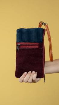 NECESSAIRE PORTA CELULAR - VELUDO VINHO