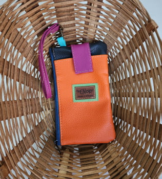 NECESSAIRE - PORTA CELULAR - LARANJA NEON