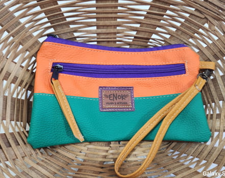 NECESSAIRE VEGANA  IPÊ - LARANJA NEON C/MENTA